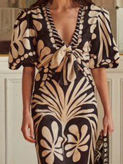 Erola - Floral print V-neck dress