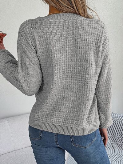 Exquisite sweater with braids and decorative beads