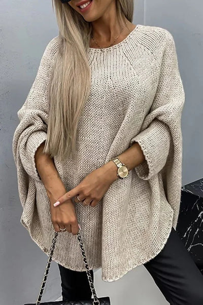 Bella - Long-sleeved round-neck knit sweater