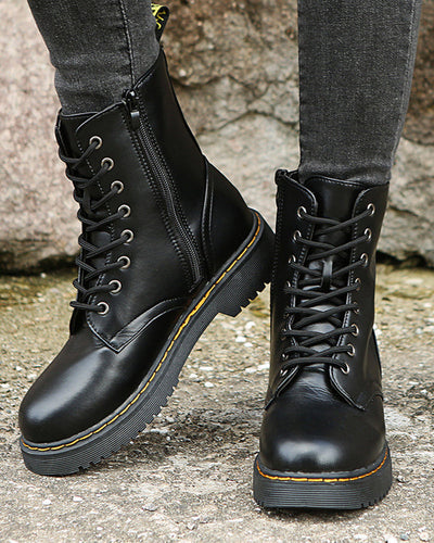 Elegant Women's Ankle Boots with Modern Lace-Up Design