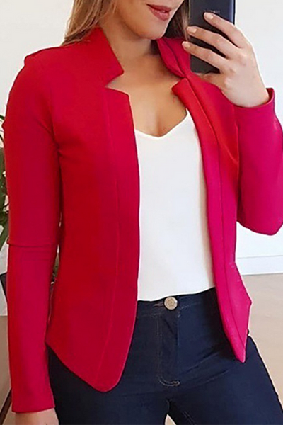 Elegant Solid Color Cardigan with Patch and Collar for All Occasions