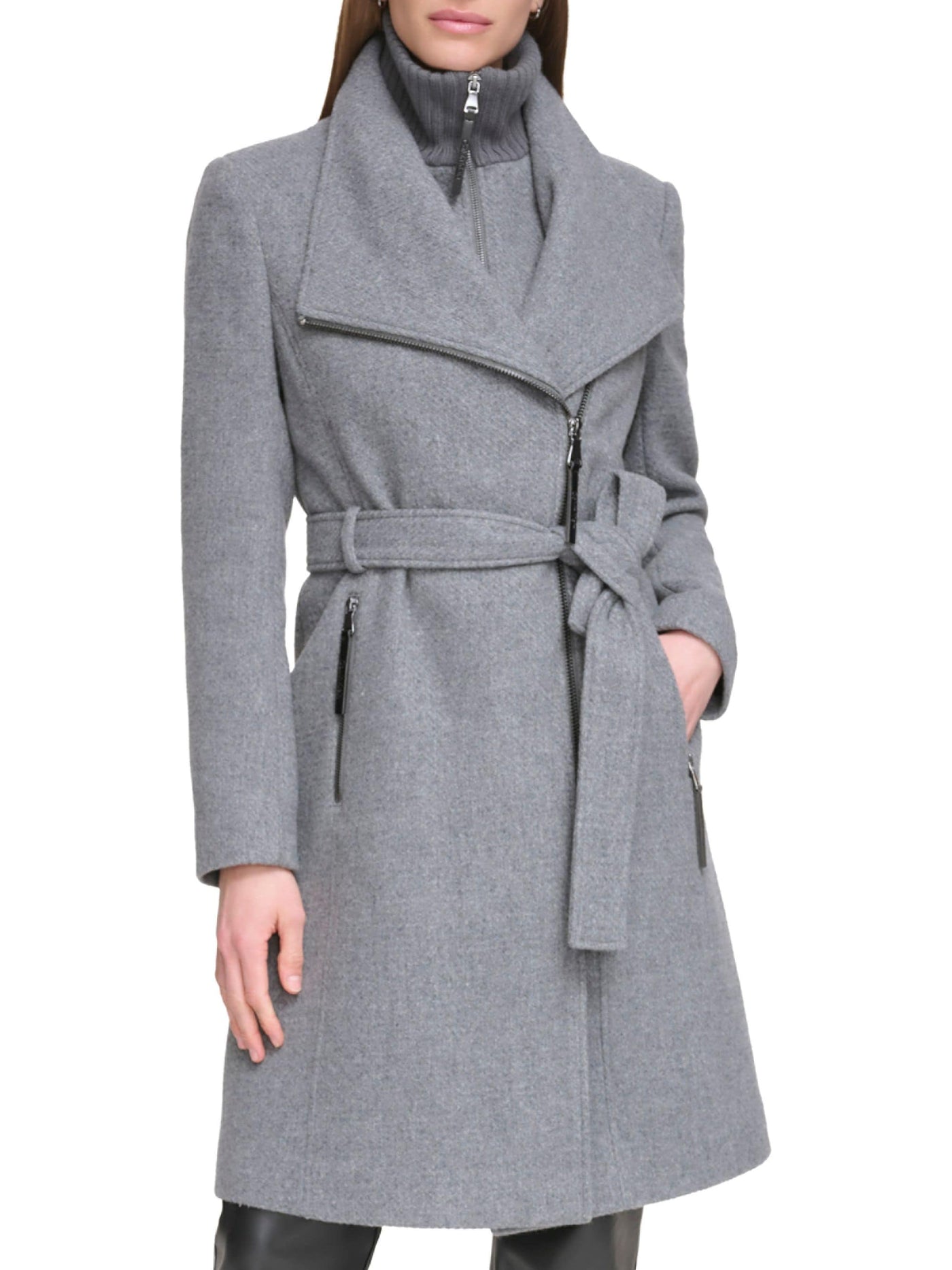 Women's Wrap Coat with Angular Design – Ideal for Any Season