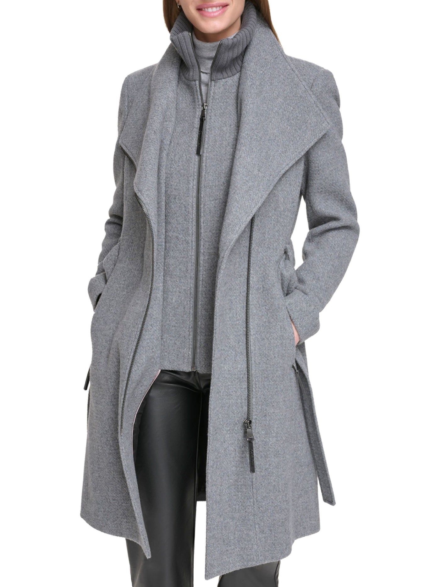 Women's Wrap Coat with Angular Design – Ideal for Any Season