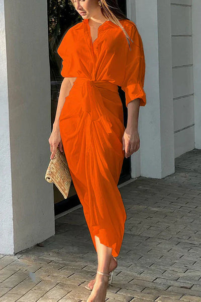 Cali - Long dress with adjustable bow