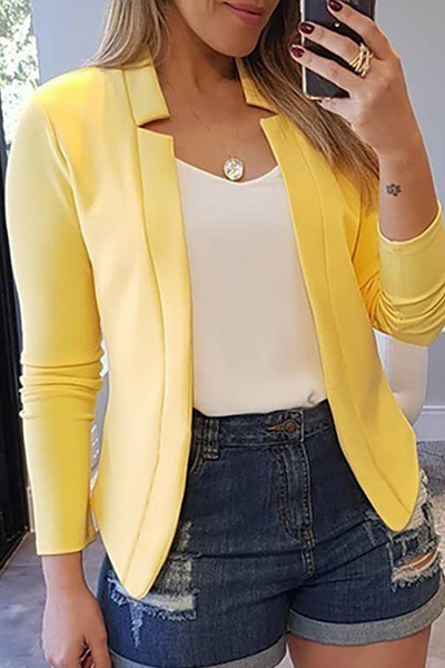 Elegant Solid Color Cardigan with Patch and Collar for All Occasions