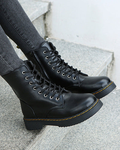 Elegant Women's Ankle Boots with Modern Lace-Up Design