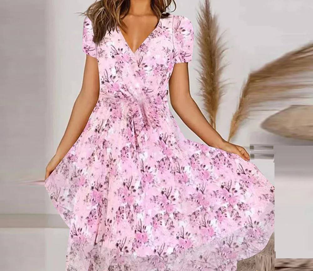 Delia - Elegant Retro V-Neck Dress