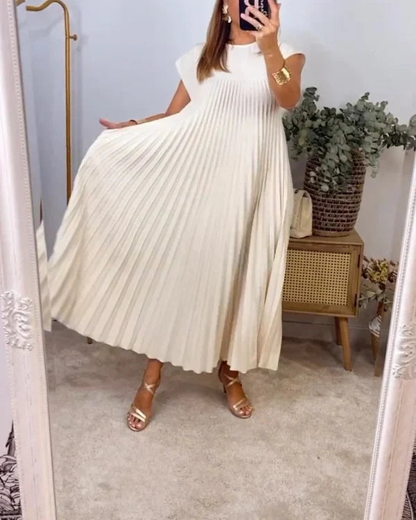 Linda - Women's Simple Solid Color Pleated Dress