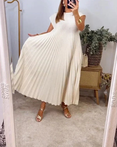 Linda - Women's Simple Solid Color Pleated Dress