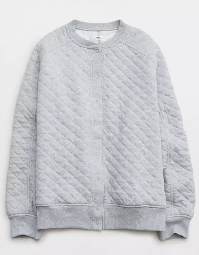Women's Snap Button Bomber Jacket – Modern Style