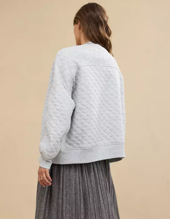 Women's Snap Button Bomber Jacket – Modern Style