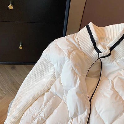 Women's Quilted Corduroy Jacket with Patch | Lightweight and Warm Coat for Fall