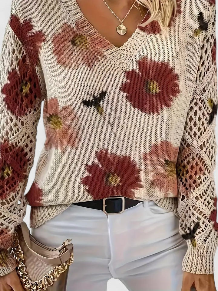 Aurélie | Elegant sweater with floral print