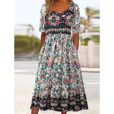Marta - Vintage dress with ethnic print