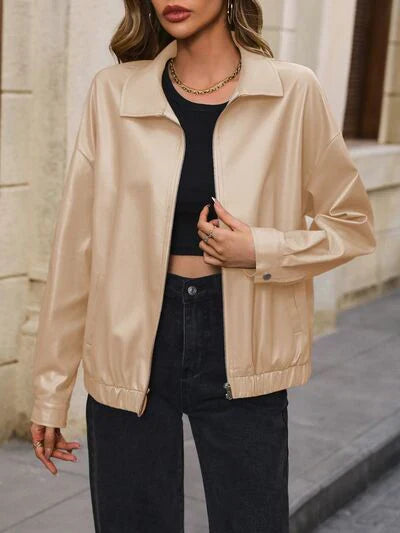 Jacket with Collar and Zipper, Ideal for Everyday Use - With Practical Pockets