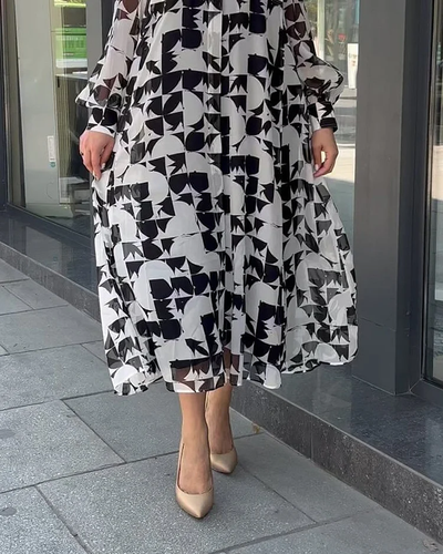 Julieta - Fashion Lapel Long Sleeve Casual Dress with Lapels