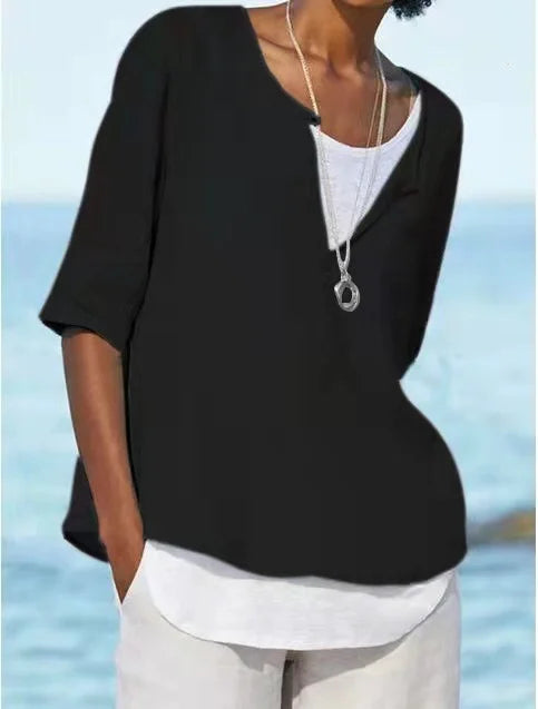 Irene - Women's Solid Color Round Neck T-Shirt