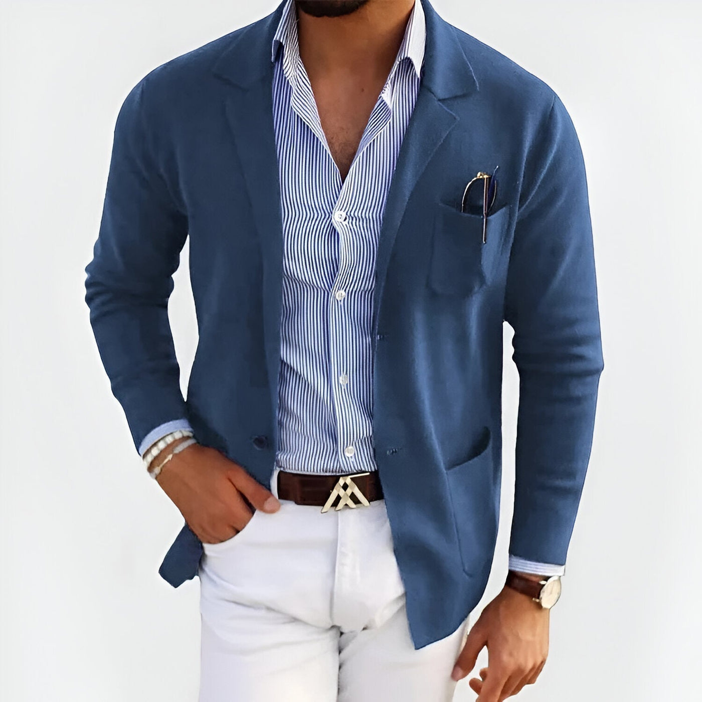 Classic men's blazer with an elegant design, ideal for formal events and occasions