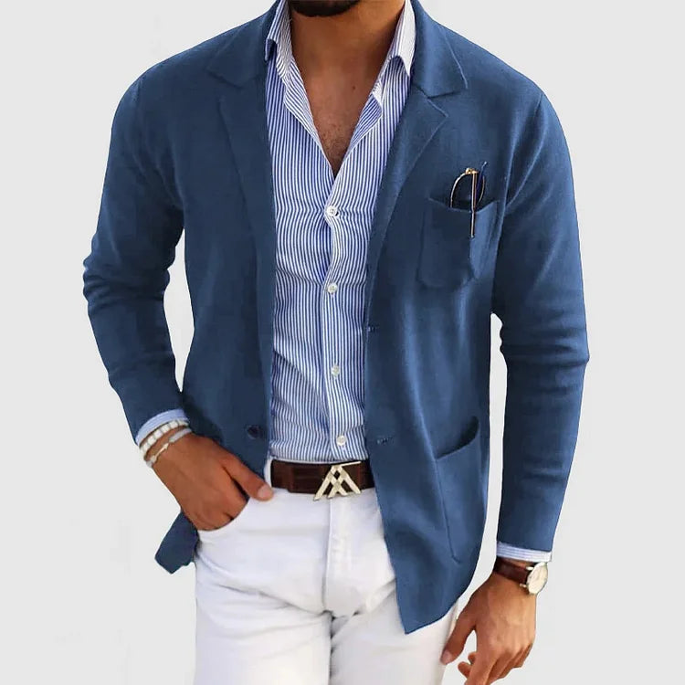 Classic men's blazer with button closure and elegant design