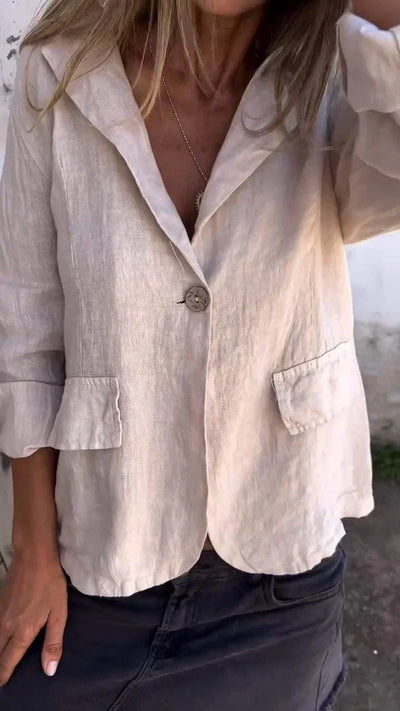Maria - Casual coat with lapels and one-button closure