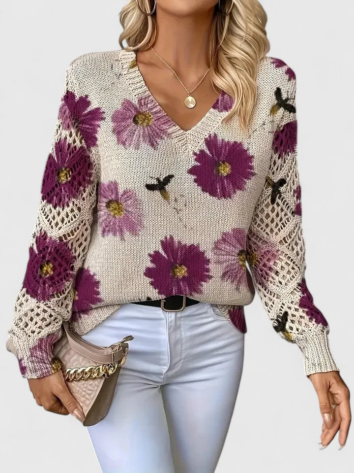 Aurélie | Elegant sweater with floral print