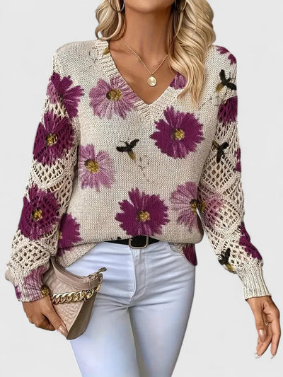 Aurélie | Elegant sweater with floral print