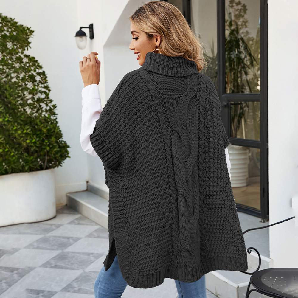 Women's High Neck Twist Cardigan – Warm and Elegant