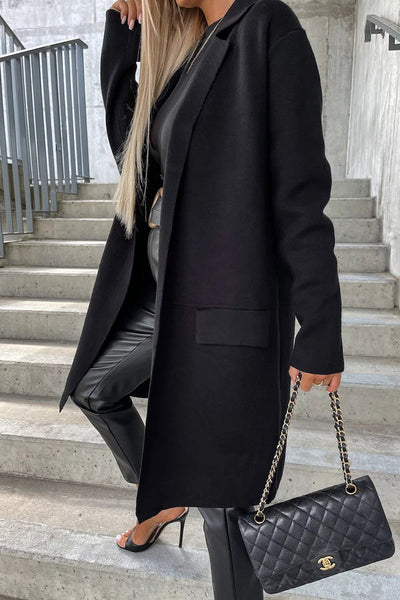 Elegant coat with pockets and a turn-down collar: the perfect style for any occasion