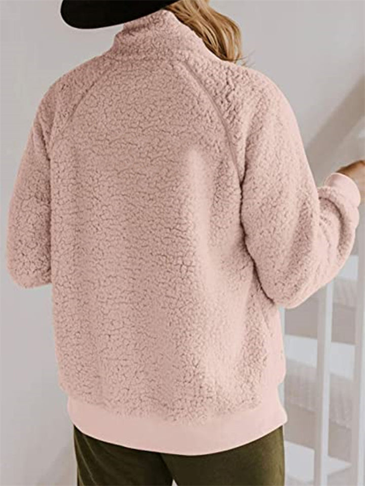 Warm and soft jacket without hood for greater comfort