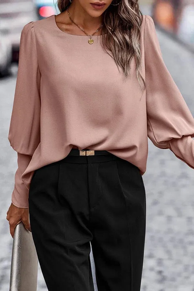 Lucia - Casual Long-Sleeved Button-Back Top