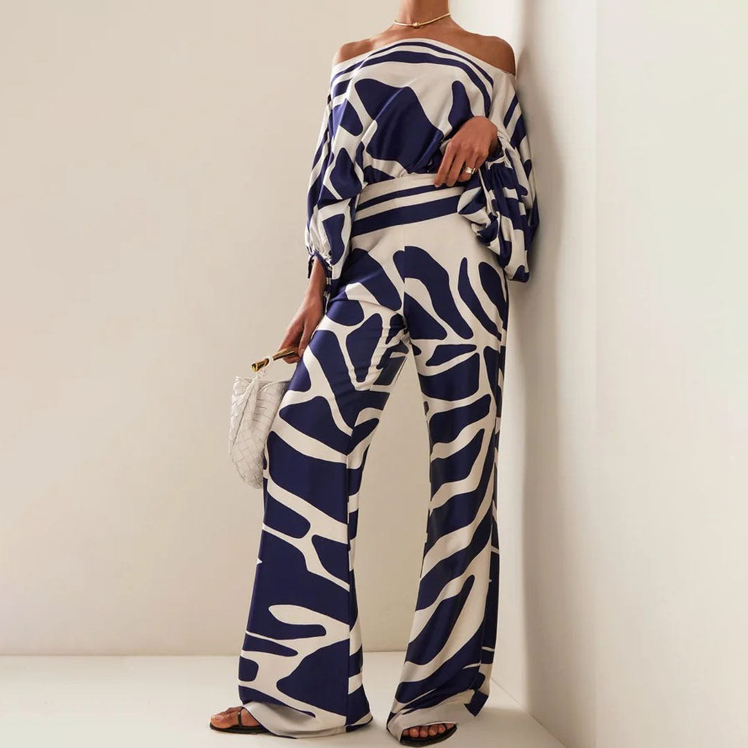 Women's one-sleeve wide-leg jumpsuit with elegant design and modern style