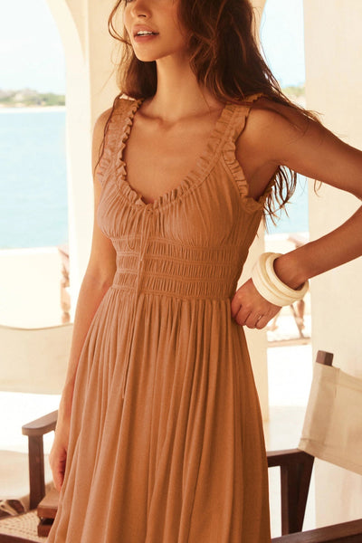 Viktoria - midi dress with bow and V-neckline