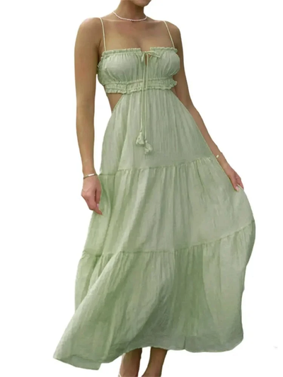 Emely - Women's Sleeveless Seam Flowy Maxi Dress