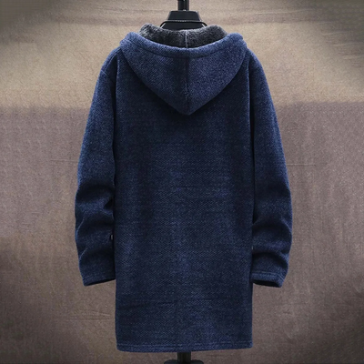 Cozy men's cardigan made of thick knit fleece