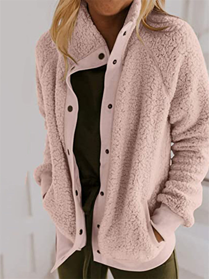 Warm and soft jacket without hood for greater comfort