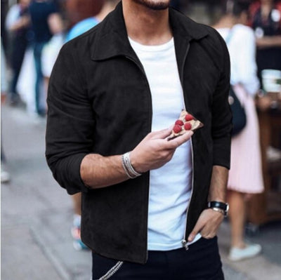 Stylish men's jacket with relaxed collar and zip for everyday use