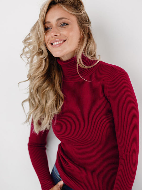 Women's Turtleneck Sweater - Fall Essentials and Warm Knit