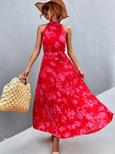 Irene - Bestselling strapless jumpsuit dress with a wave-dot print neckline