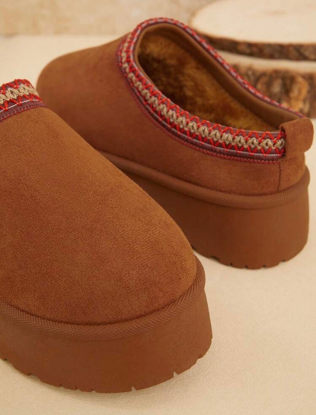 Warm and Comfortable Plush Platform Slippers for Home