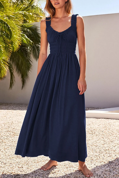 Micaela - V-neck midi dress with bow