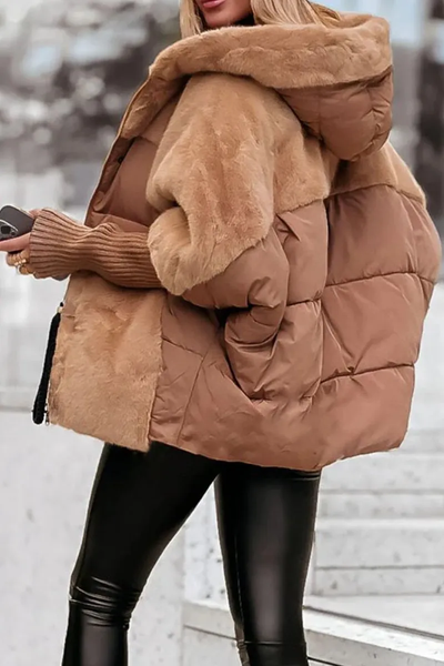 Women's Multicolor Hooded Thermal Jacket – Warm and Modern