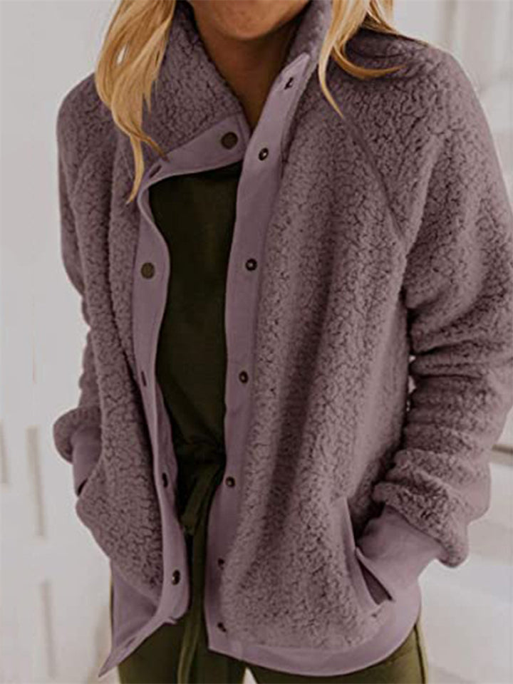 Warm and soft jacket without hood for greater comfort