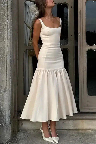 Andrea - Sleeveless U-Neck Bodycon Midi Dress