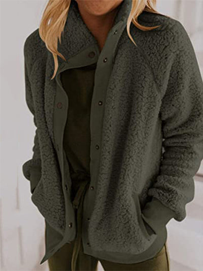 Warm and soft jacket without hood for greater comfort