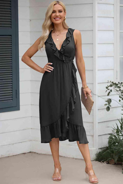 Mia - Sleeveless Ruffle Midi Dress