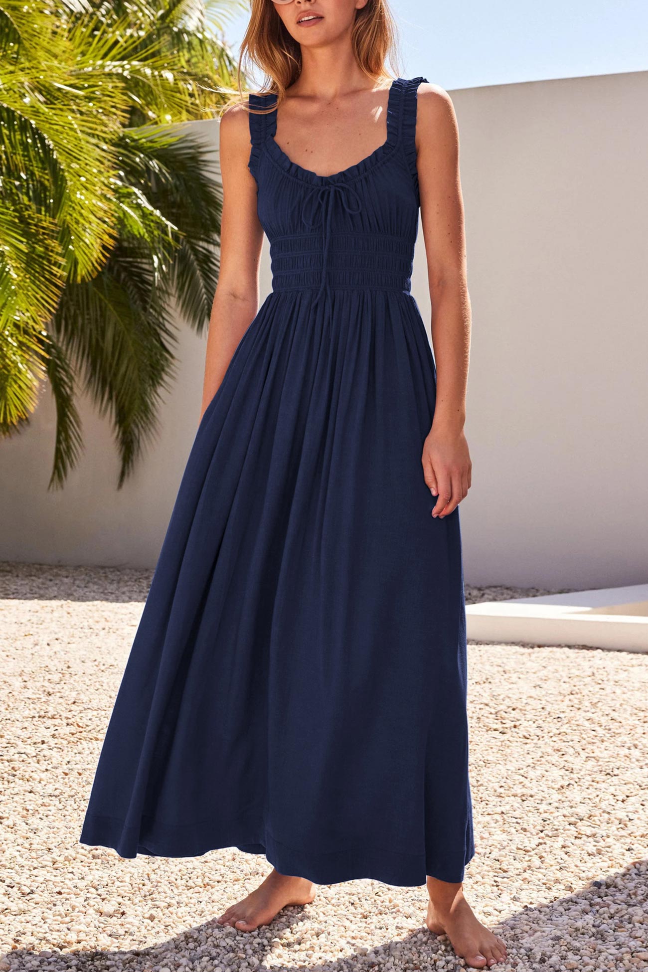 Viktoria - midi dress with bow and V-neckline