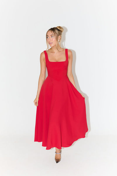Elegant midi dress for women with a sophisticated and versatile design