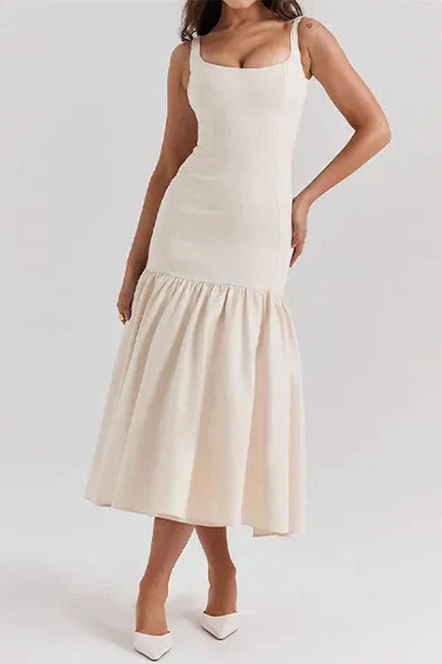 Andrea - Sleeveless U-Neck Bodycon Midi Dress