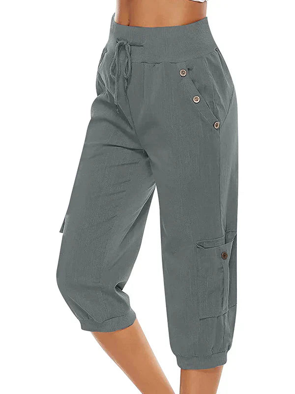 Vicky - Women's cargo pants with drawstring and elastic waist