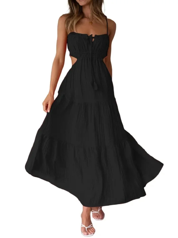 Emely - Women's Sleeveless Seam Flowy Maxi Dress